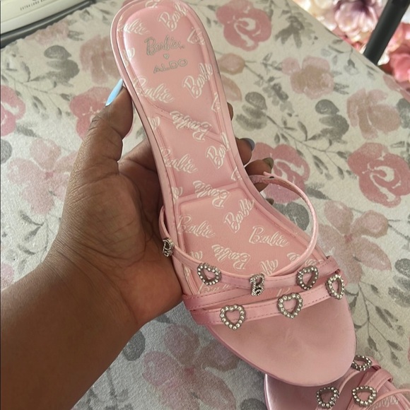Barbie Aldo Pink Sandals with Elegant Embellishments - Picture 2 of 5